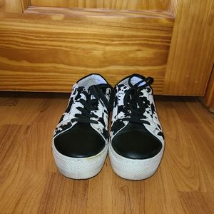 Cowprint platform sneakers